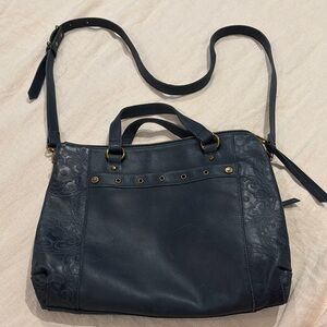 The Sak—Dark Blue Leather Crossbody Bag